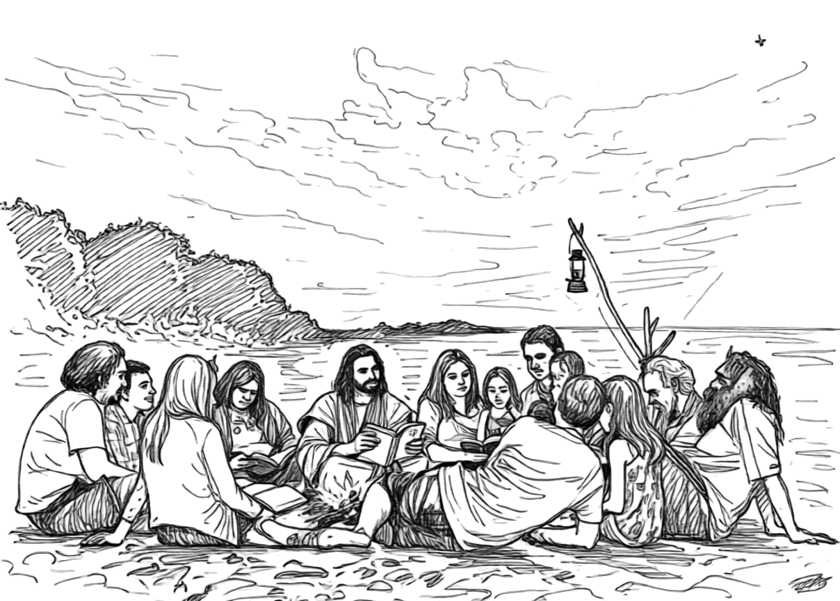 Étude et culte en groupe — à colorier