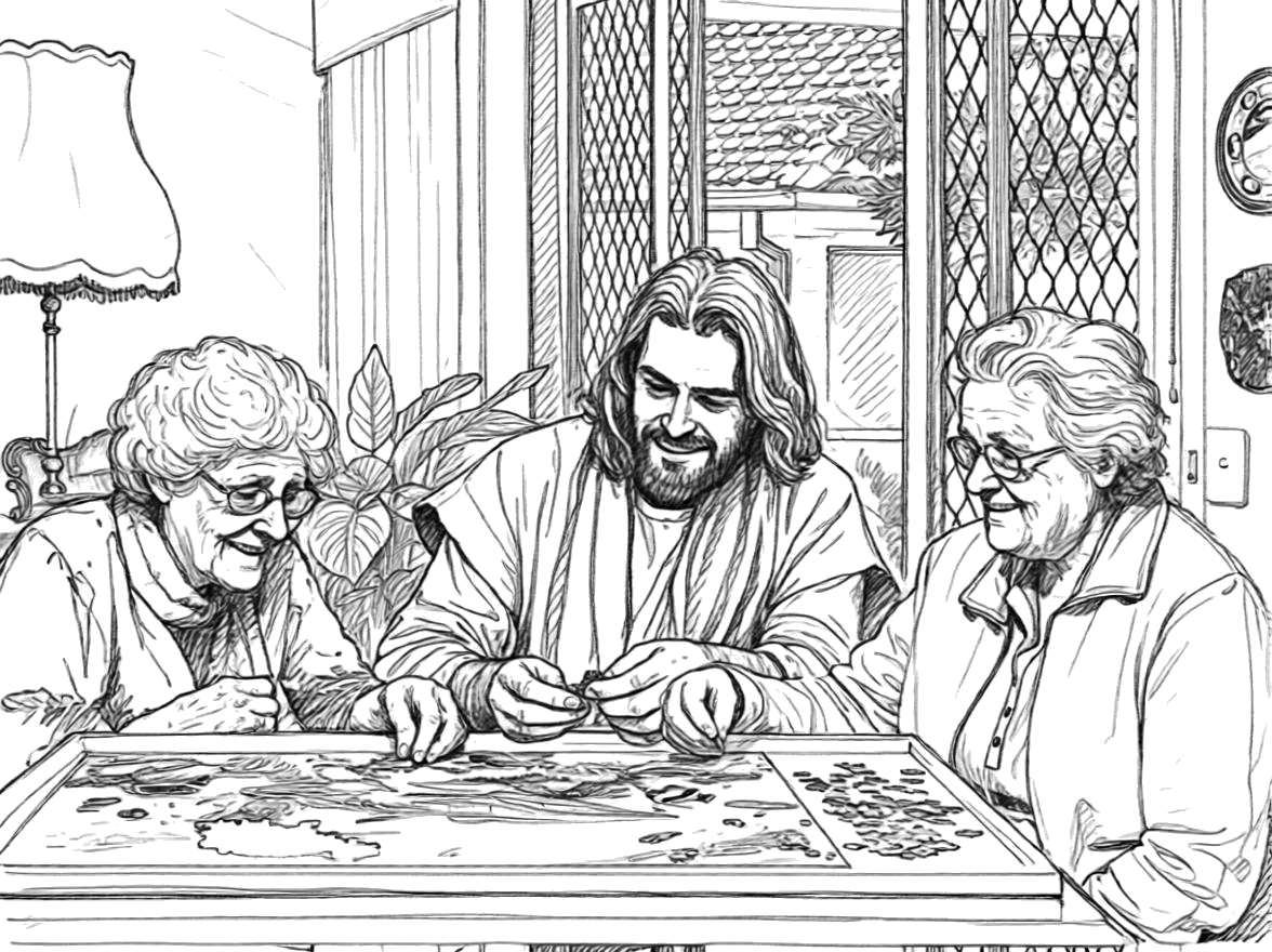 L'amitié qui accueille — à colorier