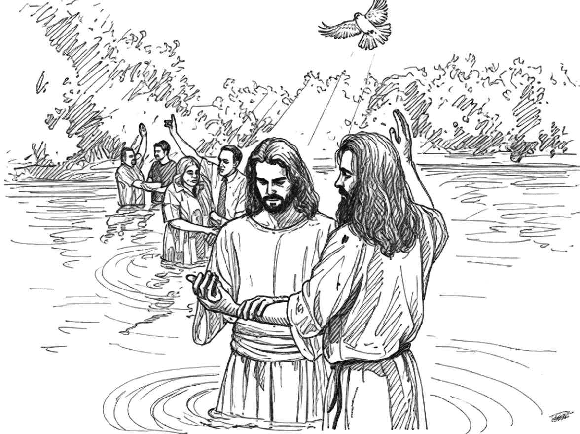Le baptême de Jésus — à colorier