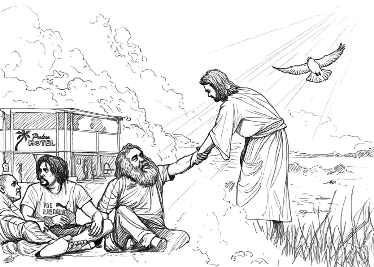 Jésus fait sortir des ténèbres vers la lumière — à colorier